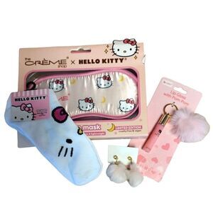 Hello Kitty Accessories Gift Bundle of 4 NWT Girly Socks Sleep Mask Earrings
